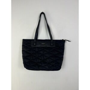 Radley London Black Quilted Tote Bag Nylon Shoulder Handbag Large